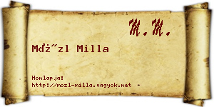 Mözl Milla névjegykártya